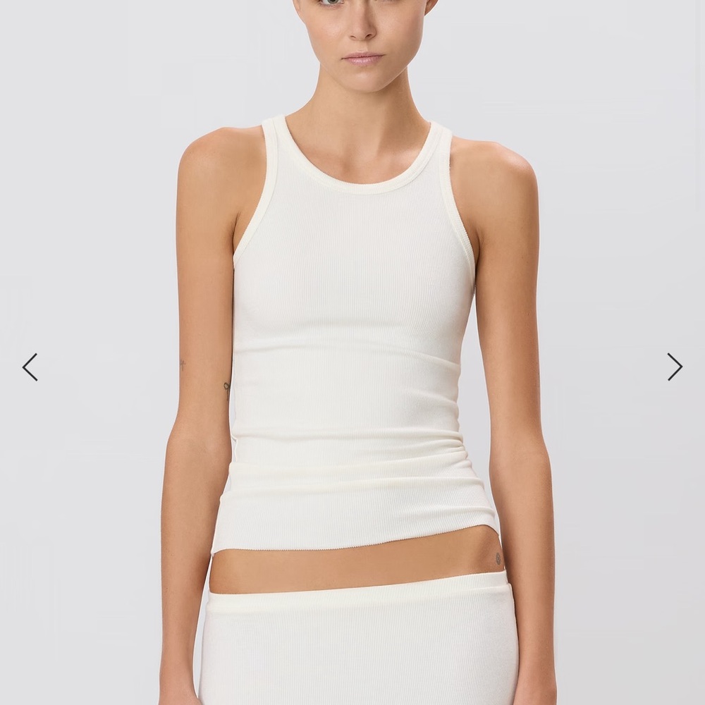 New with Tags - Cream Eterne Ribbed Tank Top